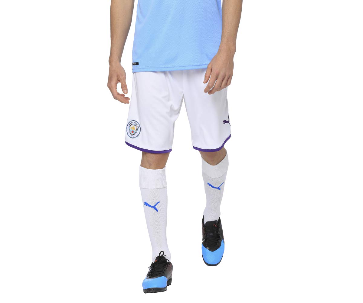 PUMA Herren MCFC Shorts Replica White-Tillandsia Purple, M