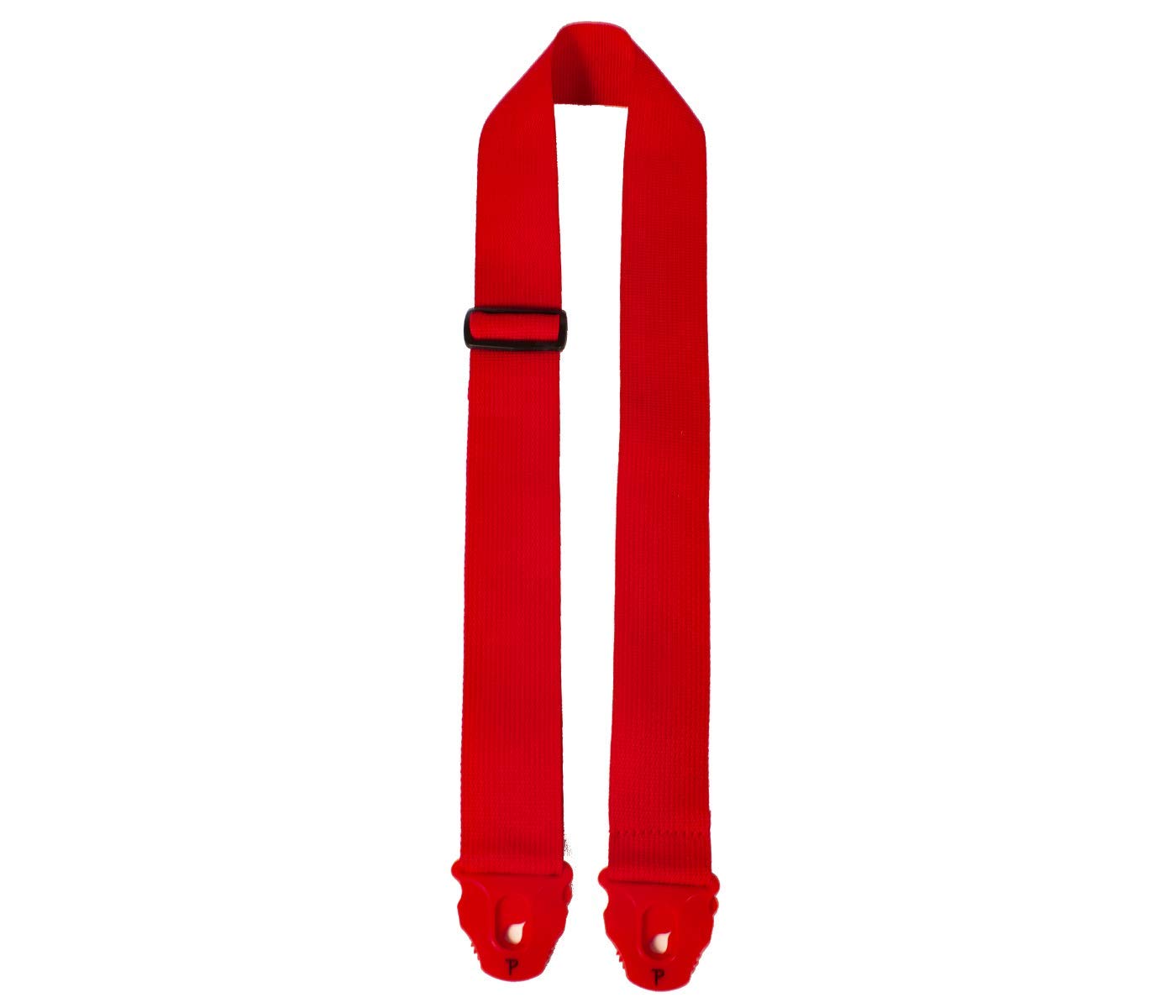 Perri's Leathers | Lock Guitar Strap Red - Locking ends | Fits Bass, Acoustic & Electric Guitars - 2”" Wide & Adjustable Length 39" - 58" Long
