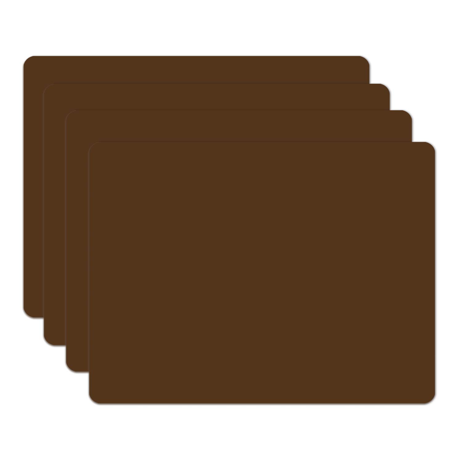 Photo 1 of Silicone Placemats, Food-Grade Non-Slip Waterproof, Dining, Stain Resistant, Countertop Protector, Kitchen Counter Mat, Heat Resistant, Baking mat Dishwasher Safe (15.7x11.8Inch-4pack, Coffee)