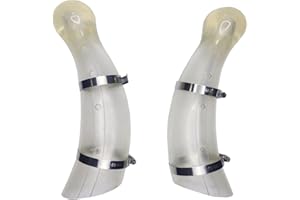 QIQIRO X-Large Size Silicone Goats Calf Cattle Bull Big Cow Horn Cover Anti-Fight Protective Cover Cow Horn Protector Round Cornered With 4 Clamps(X-Large Size 9.45inchX2.56inch)