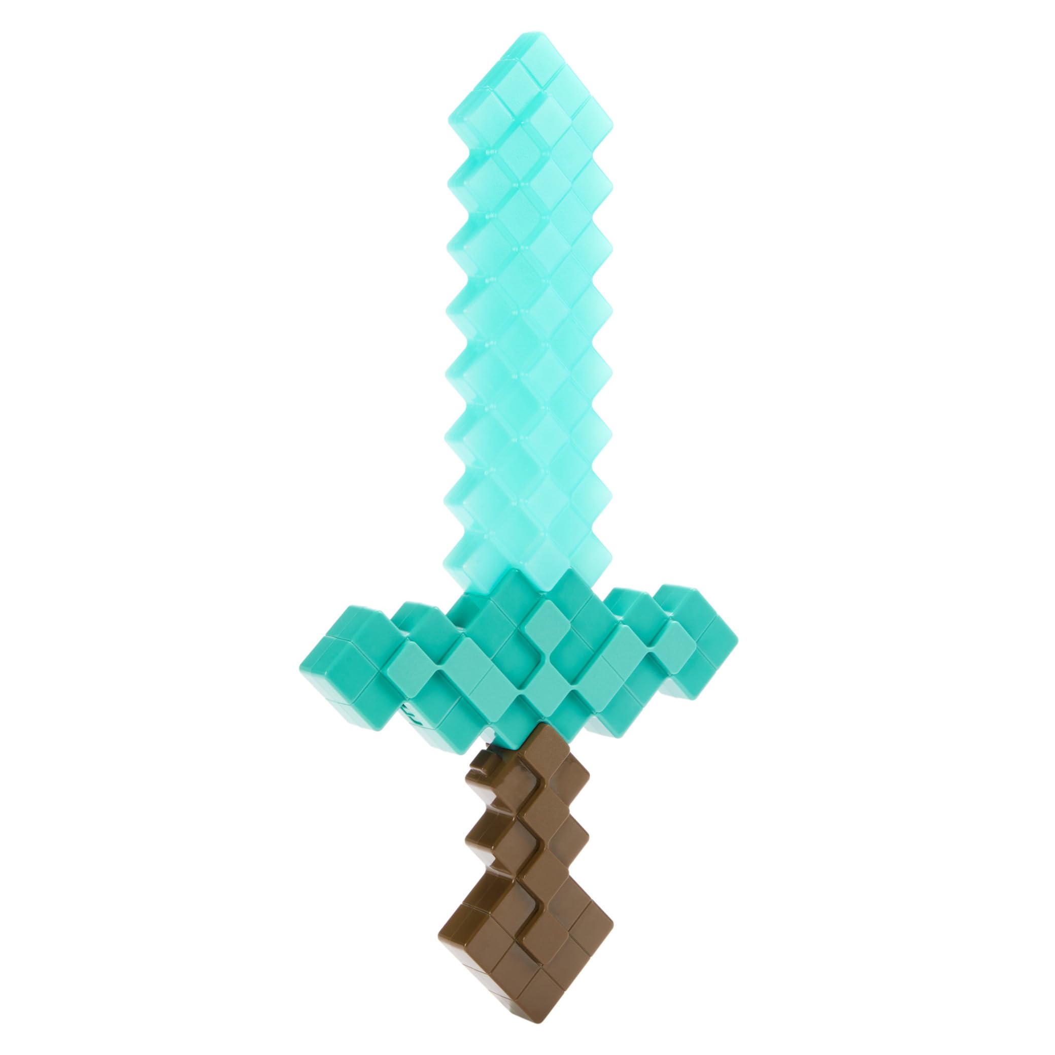 Mattel Minecraft Enchanted Diamond Sword Toy, Role-Play & Costume Accessory with Lights & Sounds, Button-Activated & Pixelated Design, JGC43
