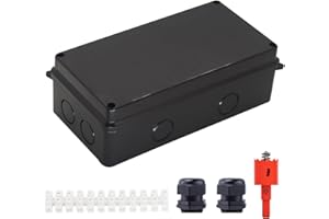 LUSUMTLY Electrical Box, Outdoor Waterproof Box IP65 Junction Box with Reserved Holes,ABS Plastic Project Box Power Cord Enclosure Black 7.9 x 3.4 x 2.8 inch(200x100x70mm)