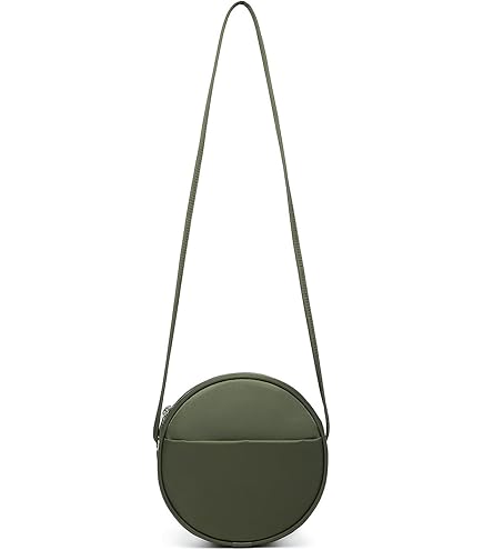 Vulkitty Round Crossbody Bag for Women PU Leather Circle Tassel