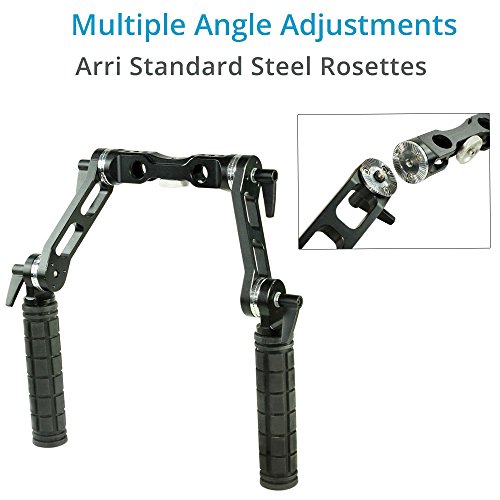 CAMTREE Hunt 15mm Rosette Handle Set (CH-15-RH) Comfortable Handgrip Support for Rod Rail, Camera Shoulder Rig Kit (Arri Standard) - Thumbnail 2