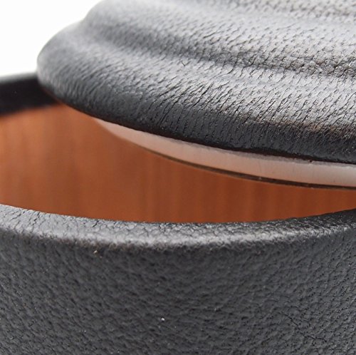 Soft Leather Pipe Tobacco Jar - Authentic Full Grade Cow Leather - Black