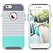 ULAK iPhone 6s Case, iPhone 6 Case, Colorful Series Slim Hybrid Dual Layer Scratch Resistant Back Cover Shock Absorbent TPU Bumper Case for Apple iPhone 6 6s 4.7 inch(Grey+Minimal Mint Stripes)