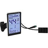 Electric Bike LCD Display, 5 Pin E Scooter M5 Panel Meter Screen | with Connector, E Bike Display Meter Control Panel Screen Suitable for 31.8 22.2mm Handlebar Electric Bike(No. 2 Protocol )