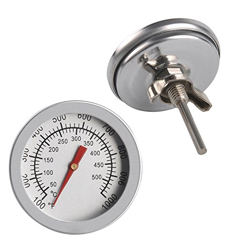 BBQ Barbecue Charcoal Grill Pit Smoker Temp Gauge Grill Thermometer, Pack of 2