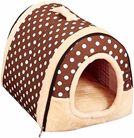 Aoxsen Large Pet House Warming Cat Bed Foldable Dog Kennel Warmer Pets Tent Puppy Rabbit Cage Plush Pad Blanket Indoor Small Dogs Cats Sofa with Removable Bed Cushion Washable Mat (Type 3)