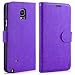 Note 4 Case, LK Galaxy Note 4 Wallet Case, Luxury PU Leather Case Flip Cover with Card Slots & Stand For Samsung Galaxy Note 4, PURPLE