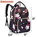 SOCKO Laptop Backpack for Women Girls Anti-Theft Travel Backpack Floral School Bookbag 15.6 inch Laptop Bag with USB Charging Port and Luggage Strap, Black