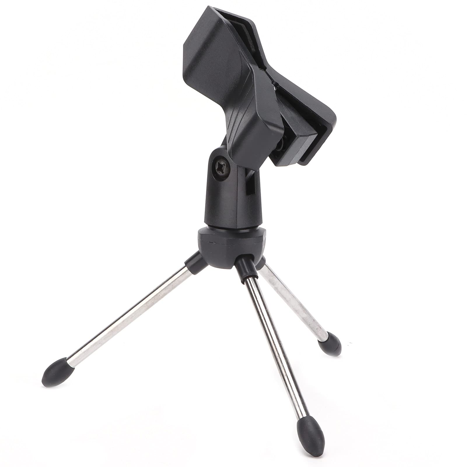 SEAFRONT Desktop Mic Holder - Foldable 180° Angle Adjustable Mic Stand - Black Metal