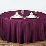 LinenTablecloth 90-Inch Round Polyester Tablecloth Eggplant