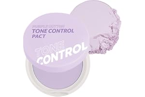 I'M MEME Compact - Purple Cotton Tone Control Pact | Korean Pressed Setting Powder With Berry Complex, Mineral, Translucent, for Blurring Effect, Makeup Compact, Mother's Day, 0.35 Oz