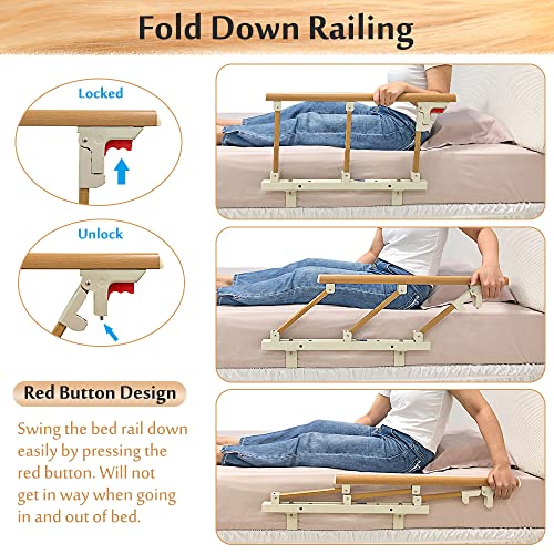 Bed Rails for Elderly Adults Safety Side Assist Rail Slides Under