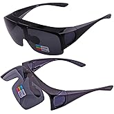 iSafety LASIK Recovery Sunglasses – UV400 Dark Glasses for Eye Surgery & Light Sensitivity | Fit-Over Flip-Up Protective Eyewear