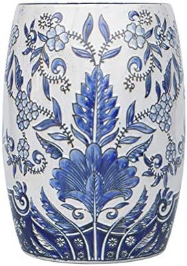 Shoe stool ZI LING SHOP- Ceramic Round Drum Style Living Room Model Room Decoration Blue and White Porcelain Stool Embroidered Dressing Stool Shoe Bench