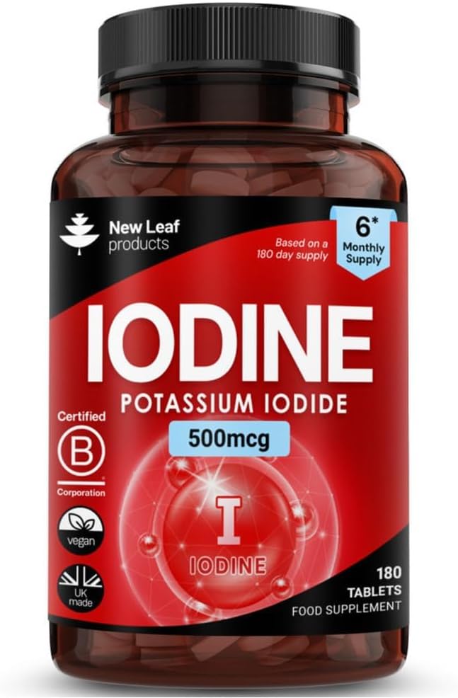 New Leaf Iodine Tablets 180 Vegan High Potency 150 mcg 6 Month Supply