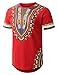 URBANCREWS Mens Hipster Hip Hop Dashiki Graphic Longline T-Shirt RED Large