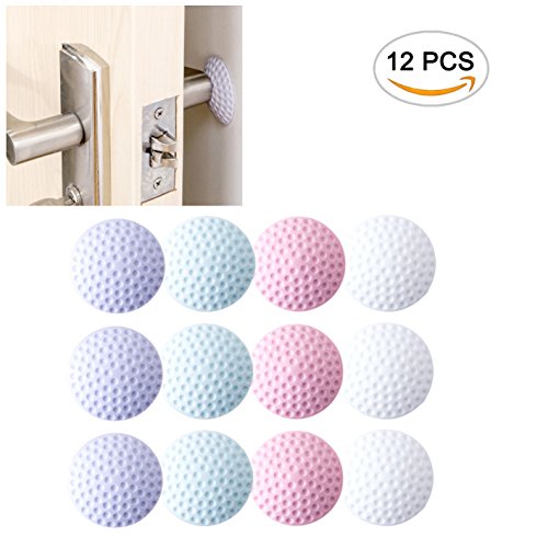 Oopsu 12 Pack Rubber Door Stopper Bumpers 12 Pack Colourful Self-adhesive Wall Protectors, Door Handle Bumper Guard Stopper Rubber Stop. Prevent Damage to Walls from Door Knobs Handles, Guard and Shie