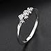 Ring, Balakie Lady Floral Transparent Diamond Flower Vine Leaf Rings Wedding Gift (Silver, 8)