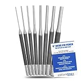 Workline Drive Pin Punch Set 6 Inch Hardened Steel Holds Up to Your Toughest Task 8 Sizes