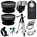 Ultimate Accessory Package for Nikon D3000, D3100, D3200, D5100, D5200, D5300, D7100, D7000 Digital SLR Cameras Includes: Full size Tripod + 52mm Wide Angle and Telephoto Fixed Lens + Flash + Filter Kit and Hood + Wireless Remote