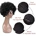 QUEENTAS 8inch Short Afro Wigs Short Curly Human Hair Afro Wigs for Black Women None Lace Natural Black #1B (Fluffy Tight Curls)
