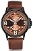 Tonnier Mens Watches Leather Band Calendar Casual Watches for Men, Coffee and Rose Gold