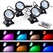 Lawn Light Waterproof IP 68 Submersible Spotlight Color Changing Spot Light for Aquarium Garden Pond Pool Tank Fountain Waterfall (Set of 4)