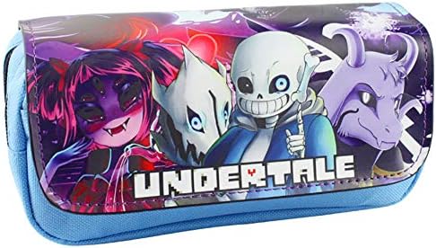 Happy Banana Pencil Case Undertale Printed Caricature Double Sign Large Pencil Case Student Pencil Bag with Zip Writing Paper Pencil Case 20 x 9 x 6.5 cm (Multi-Colour) a