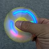 Double-sided LED Hand Spinner Fidget Toy, Finger Spinner, Mmrm High Speed Up to 1-3 Mins Spins, EDC ADHD Focus Tri-spinner,Yellow