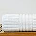 Bare Cotton Luxury Hotel and Spa Bath Towels, Striped, White, Set of 4