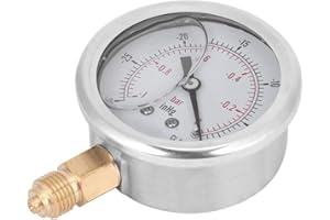 Keenso Manometer for Metalurgy, Oil Vacuum for Machines, 1/4BSP Radial Measuring Devices - Precision Machined and Durability,