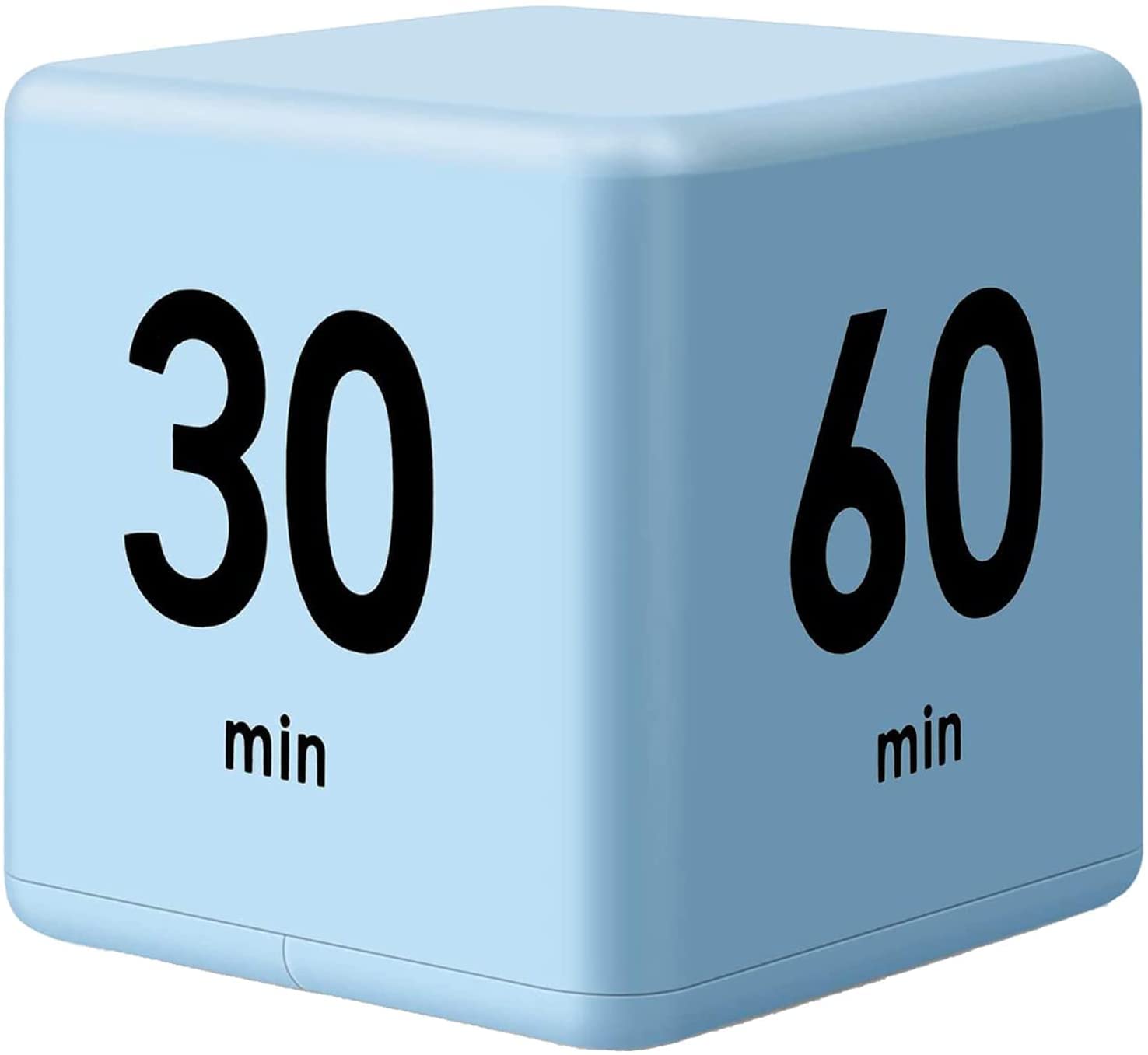 Cube Timer for Kitchen, Kids Timer Exercise Gravity Sensor Flip Timer, for Time Management and Countdown Settings 15/20/30/60 Mins, Blue