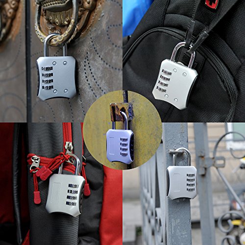 SEPOX Resettable Combination Travel Padlock,Luggage Padock, 4 Digit Combination Padlock for Suitcase, Travel Bag, and Gym Lockers, Filing Cabinets, Toolbox, Case,pack of 2