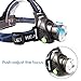 ONSON LED Headlamp,3 Modes Zoomable Flashlight,Super Bright Waterproof Headlight with Rechargeable Batteries for Camping Riding Fishing Hunting Reading Rainy Weather