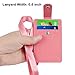 Life-Mate Badge Holder - Leather ID Badge Card Holder Wallet Case with 3 Cards Slot and Neck Lanyard/Strap. Additional Retractable Badge Reel with Belt Clip (Pink, Linen Finish) …