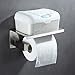 Angle Simple Toilet Paper Holder with Shelf, SUS304 Stainless Steel Bath Tissue Holder, Toilet Roll Hanger with Phone Rack, Toilet Paper Dispenser with Storage Shelf, Brushed Nickel