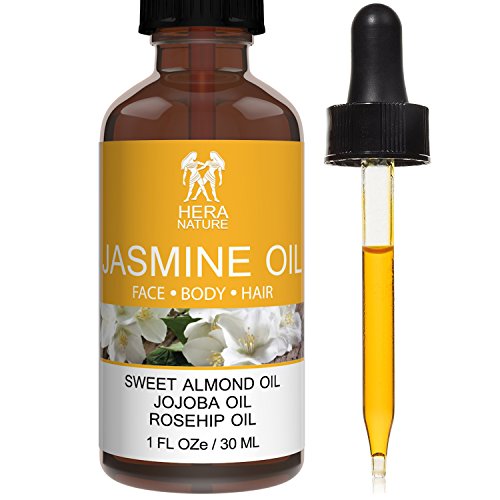 Jasmine Essential Oil, 100% Pure & Natural, in Jojoba & Rosehip Oils (USA) Therapeutic Grade. 30ml (1oz)