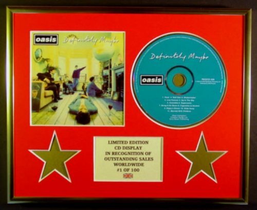 OASIS/CD DISPLAY/LIMITED EDITION/COA/DEFINITELY MAYBE