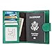 Banuce Top Grain Leather Passport Holder for Travel Women and Men Passport Cover Slim Travel Wallet Vintage Green