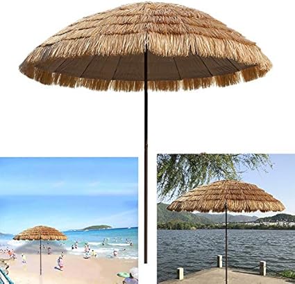 LZPQ 8,2ft Hawaii Tiki Regenschirm, Pool Patio Sonnenschirm