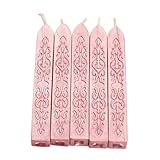 Classic Cord Wick Vintage Sealing Wax Stamp Stick Initial Letter Wedding, Pack of 5, Pink