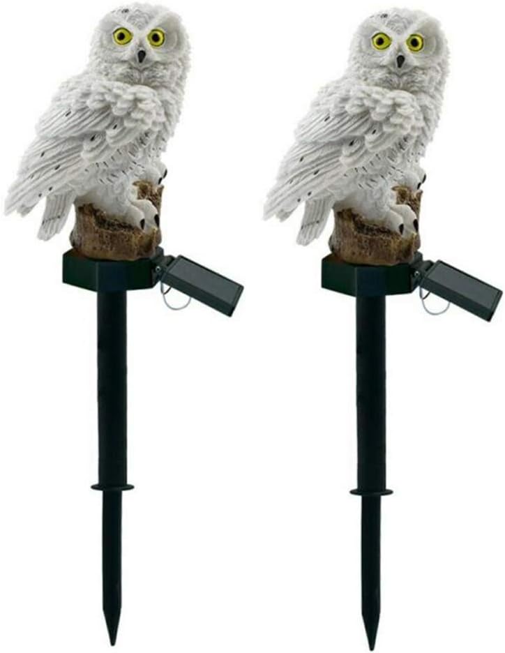 2pcs luces solares del búho, luces solares al aire libre LED, luces