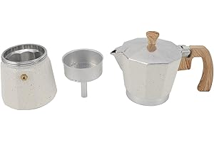 Pongnas Moka Pot 300ml Compact Easy Authentic Italian Coffee Maker for 6 Cups (Beige)