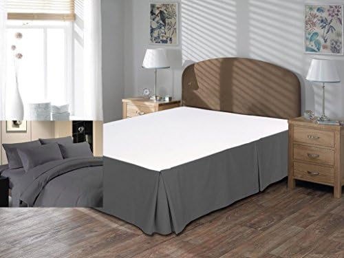Warehouse-Deal Hotel Collection 850 Thread Count Egyptian Cotton Cal King Size 1 Piece Bed Skirt 19" Inch Drop Length Dark gray Solid