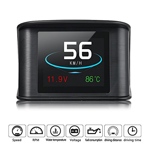 TBvechi P10 Car HUD Head Up Display Multi-function Scanner Diagnostic Tool with OBD2/EUOBD Interface Plug & Play,TFT LCD Display,Overspeed Alarm,Engine Trouble Alarm,Fatigue Driving Warning for Mos