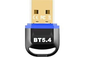 ONTERATE USB Bluetooth 5.4 Adapter for PC 2024, Plug & Play Bluetooth Dongle Receiver BR+EDR+BLE+LMP13.X, Long Range Support Windows 11/10/8.1 for Desktop Laptop PS/Xbox Keyboard Mouse Headset (Blue)