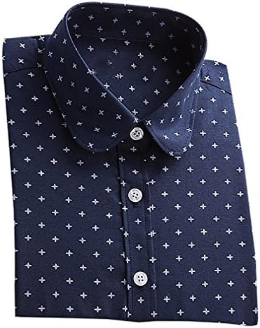 BLady Women Cotton Polyester Playful Print Long Sleeve Turndown Collar Shirt, 1 XS ,Manufacturer(S)